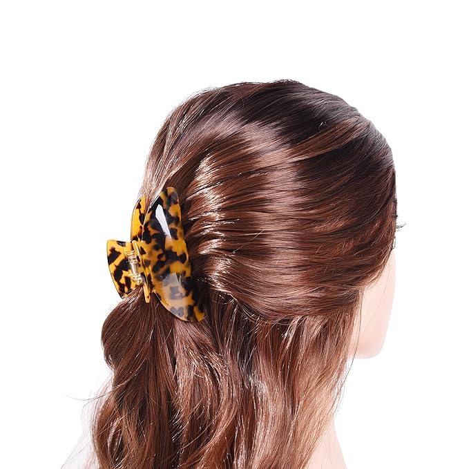 Big Claw Hair Clips for Women Girls Tortoise Hair Jaw Clips Large Hair Claw Clamps Celluloid Hair Clasp 2 Pack