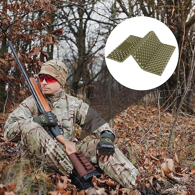 2 Pcs Waterproof Foldable Hunting Mat-Lightweight Foam Hunting Sitting Pads-Portable Hiking Sitting Seat Cushion with Straps for Outdoor Hunting Camping Tree Stand Accessories