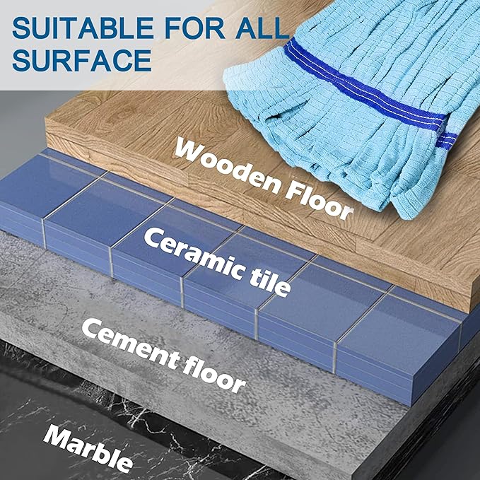 10 Pack - Large Microfiber Tube Mop 400GSM - Heavy Duty Industrial Wet Mop Head Refill, Commercial, Thick Fiber, Replacement Heads, Extra Absorbent
