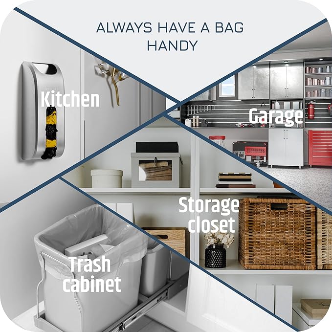 Wall Mount Plastic Bag Organizer | Durable Bamboo Grocery Bag Saver | Smudge Proof, Fingerprint Resistant | Natural Wood Color
