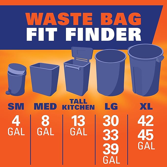 Hefty Ultra Strong 13 Gallon Trash Bags, Tall Kitchen Trash Bags 13 Gallon Size, Drawstring Closure, Continuous Odor Control, White, Clean Burst Scent, 110 Bags