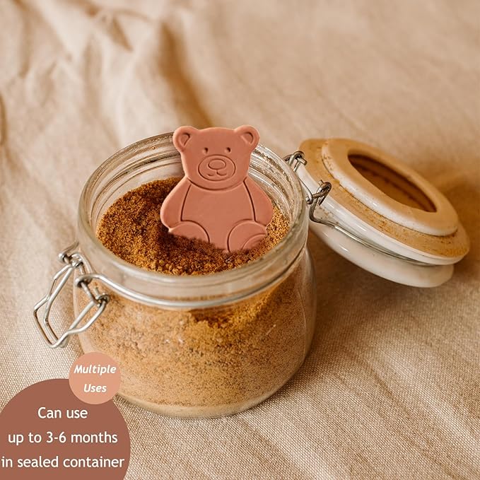 2PCS Terracotta Brown Sugar Keeper Bear Brown Sugar Saver and Softener Disc to Maintain Food Moisture in Storage Container (Bear)