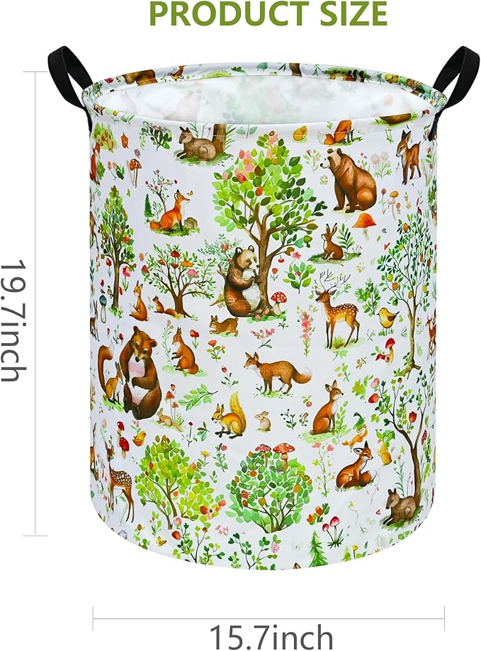 Tree Print Round Laundry Hamper Storage Basket Bins Clothes Nursery Hamper for Home, Gift Storage Bins with Handles