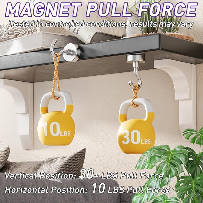 12 Pack Magnetic Hooks for 2026 Cruise Cabins Beach Vacation 30lbs+ Heavy Duty Magnet with Hook Metal Magnetic Hooks for Kitchen Fridge Grills Hanging Magnet Hooks for Classroom Locker Whiteboard