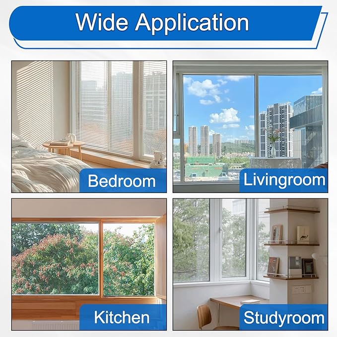 Thermal Shrink Window Insulation Film Kit 5 Pack (47"x315") – Heavy-Duty, Custom-Cut to Size | Blocks Drafts, Saves Energy | Easy DIY Install & Remove with Tape | Fits Home, Office, RV