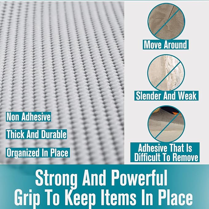 Shelf Drawer Liner Non-Adhesive Non Slip Durable for Drawers, Shelves, Cabinets, Storage, Kitchen