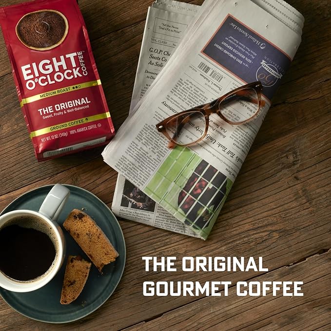 Eight O'Clock Coffee Dark Italian Espresso, Dark Roast Ground Coffee, 100% Arabica, Bold & Chocolaty, 30 Ounce (Pack of 1)