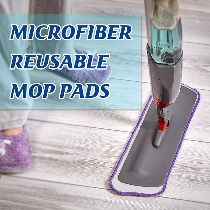 LOYIM 40 Pack Microfiber Cleaning Pads Machine Washable Replacement Head for Wet/Dry Mops Flat Reusable Household Replacement Mop Pad for Hardwood Floor Cleaning Scrubbing Fit Most Mops (Multicolor)