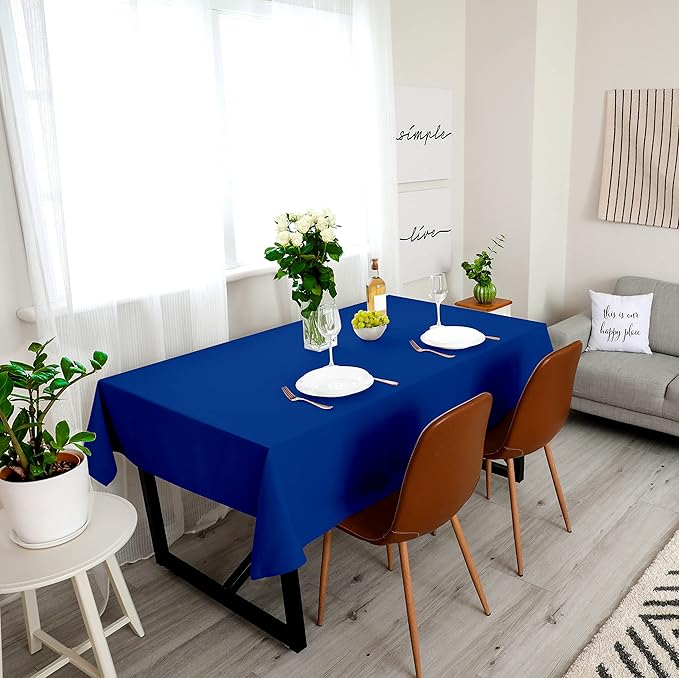 Utopia Kitchen Rectangle Table Cloth 2 Pack (90x132 Inches, Royal Blue), Machine Washable Polyester Table Cover for Dining, Buffet Parties, Picnics, Events, Weddings, and Restaurants