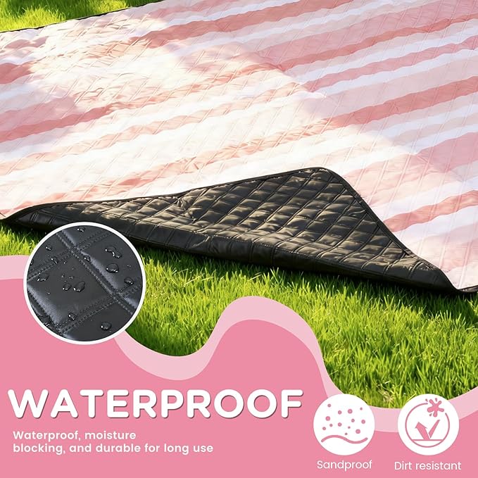 Waterproof Picnic Blanket Outdoor Camping Beach Mat Extra Large Foldable Car Essential Roadtrip Gadget RV Accessories Glamping Tent Gear Must-Haves Hiking Stuff Backpacking Necessities Gift