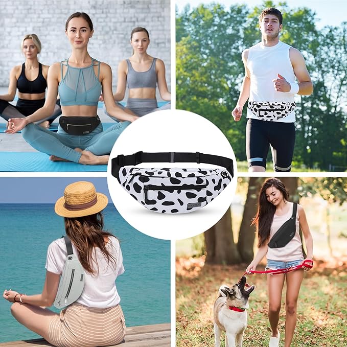 MAXTOP Large Crossbody Fanny Pack with 4-Zipper Pockets, Gifts for Enjoy Sports, Festival, Workout, Traveling, Running, Casual, Hands-Free Wallets, Waist Pack, Phone Bag, Carrying All Phones