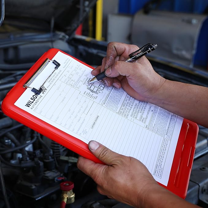 Think2Master Red Plastic Storage Clipboard. | 25% Heavier & 25% Sturdier| Heavy Duty and Won’t Flex or Bend Like Other Brands (Compare The Weight). Storage Compartment Holds 150 Letter Sized Paper.