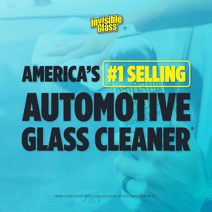 Invisible Glass 91164-6PK Premium Aerosol Glass Cleaner Spray for Car Windshields and Windows, Automotive and Home Window Cleaner, Streak-Free, Ammonia-Free, Tint-Safe – 19 oz (Pack of 6)
