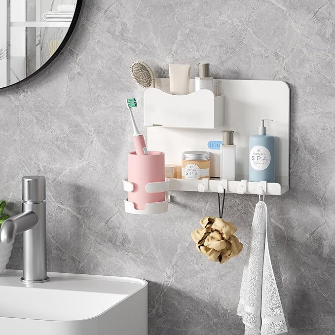 Floating Shelves for Bedside Shelf, Stick On Accessories Organizer, Dorm Room Essentials, Wall Mount Self, Cute Room Decor Aesthetic, Girls Room Decor, Cool Stuff for Bedroom Storage and Organization