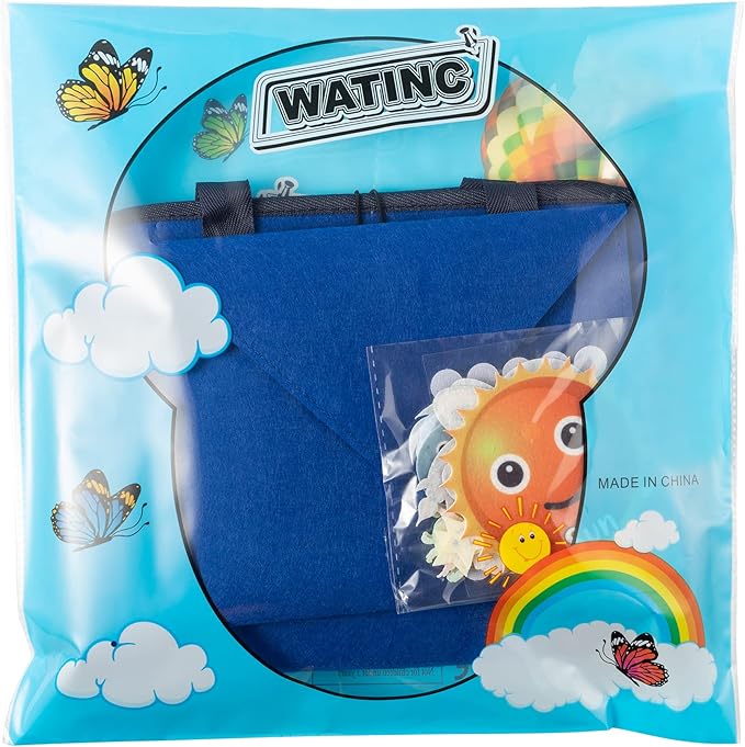 WATINC Travel Felt Board Story Set - 25PCS Portable Felt Board Educational Birthday Gift for Boys & Girls, Themed Storytelling Preschool Early Learning Interactive Play Kit for Toddlers (Space)