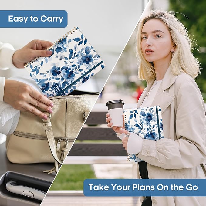 Academic Planner 2026-2027, Weekly and Monthly Calendar Book, July 2026 – June 2027, Hardcover Planner with Tabs, Perfect for Teachers, Students, Women & Men, A5 (6.4" x 8.5") - Watercolor Petal