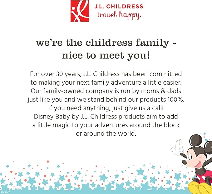 Disney Baby by J.L. Childress Cups 'N Cargo Stroller Caddy Organizer with Cup Holder - Stroller Accessories Bag, Travel Essential, Mesh Storage Attachment, Universal Fit - Mickey Mouse, Black