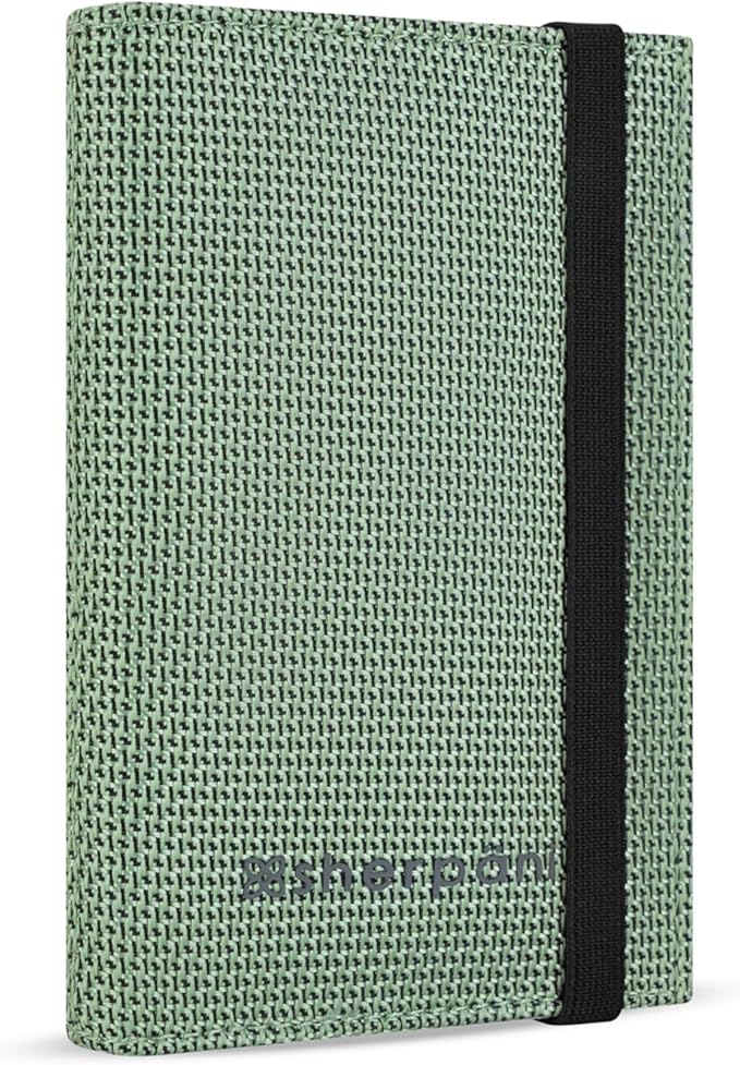 Sherpani Vienna, RFID Blocking Passport Holder, Travel Passport Cover Wallet, Travel Documents Organizer Protector for Women, Travel Gift (Aloe Mist Signature)