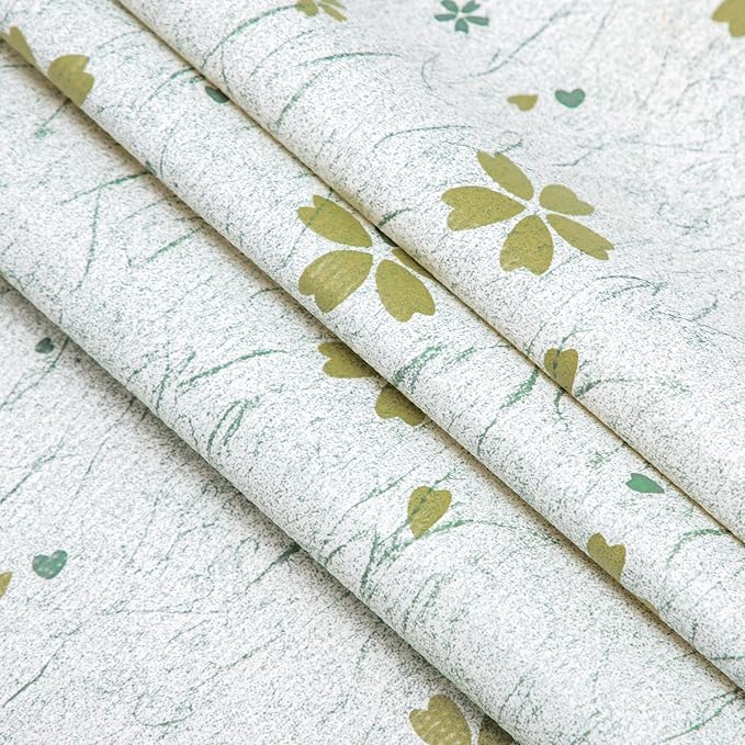 RAY STAR 12X120 Inch Shelf Liner for Kitchen Cabinets, Non-Adhesive Cabinet Liner Washable, PVC Drawer Liner for Dresser Non-Slip Bathroom (Green-Floral)(2 Roll)