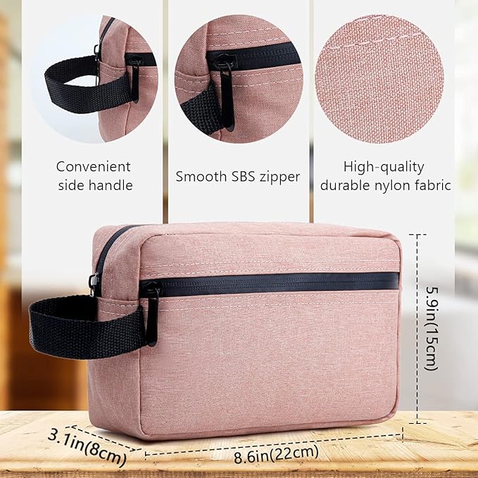Travel Toiletry Bag for Women and Men, Water-resistant Shaving Bag for Toiletries Accessories, Foldable Storage Bags with Divider and Handle for Cosmetics Toiletries Brushes Tools