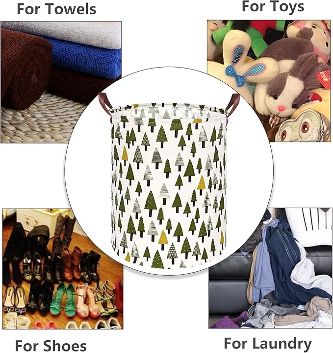 Xmas Storage Basket Laundry Hamper Gifts Organizer Bins Toy Box Laundry Basket Large Canvas Collapsible Chest for Home/Dorm/Kitchen/Pet/Office/Closet/Shelf/