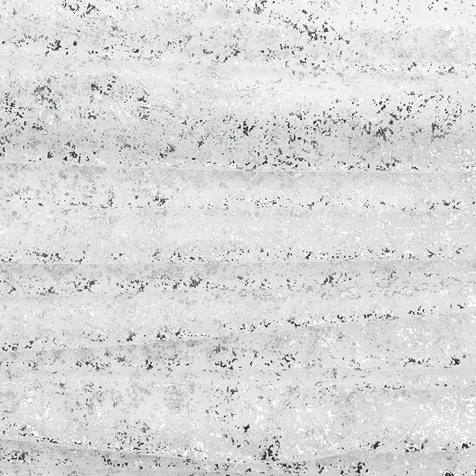 Horaldaily White Silver Gauze Tablecloth 60x104 Inch Rectangular, Silver Sequin Glitter Metallic Foil, Sheer Tulle Cheesecloth for Wedding Baby Shower Ceremony Birthday