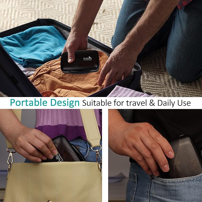 Travel Pill Organizer Large Portable Moisture Proof Vitamin Case, Fullicon Oversize 8 Compartment Pill Box, Pill Holder - Airtight & Moistureproof – Grey