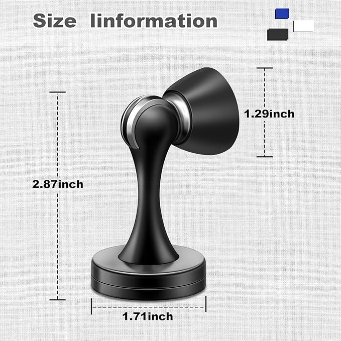 10 Pack Door Stoppers, Magnetic Door Stops Black Wall Floor Mounted Doorstop Heavy Duty Stainless Steel Door Holder Catch, Magnet Doorstops Keep Doors Open