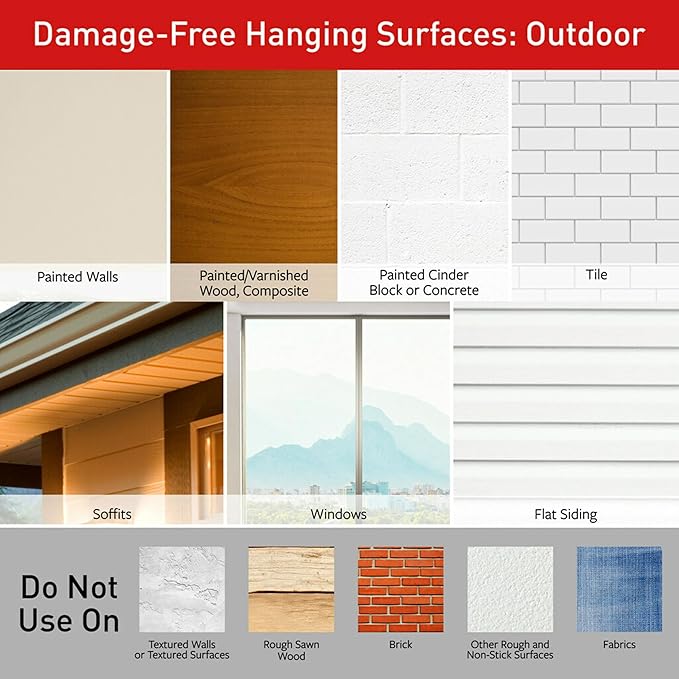 Command Outdoor Large Hooks, Bronze, Holds up to 5 lbs, 6-Hooks, 8-Strips, Damage Free Hanging Wall Hooks for Hanging Outdoor Wall Decor with Weather