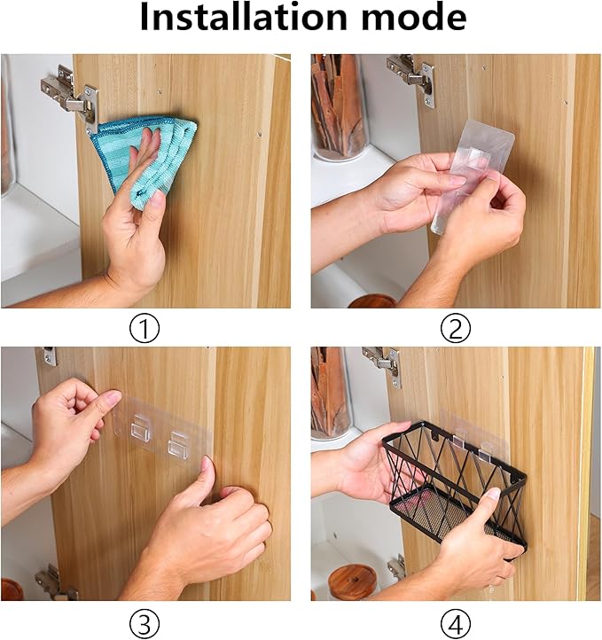 YIGII 6 Pack Cabinet Door Organizer, Wall Mounted Lid Organizer for Tupperware Kitchen RV Pantry Cabinet Storage and Organization, Heavy Duty Adhesive Wall Baskets Lid Holder Slim Stainless, Black