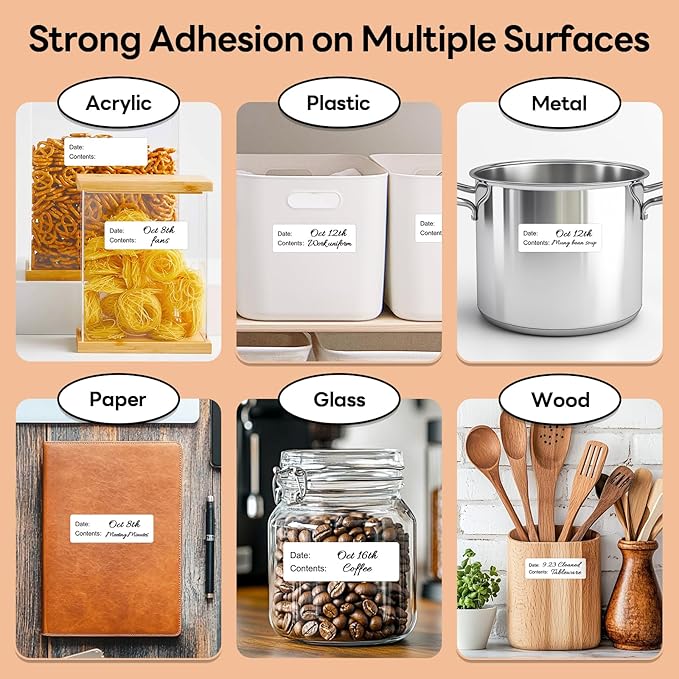 1" x 3" Freezer Labels, 500 PCS Removable Food Storage Stickers, Waterproof & Oil-Resistant Write-On Freezer Labels for Kitchen, Refrigerator, Meal Prep, and Containers, TRSTGIX