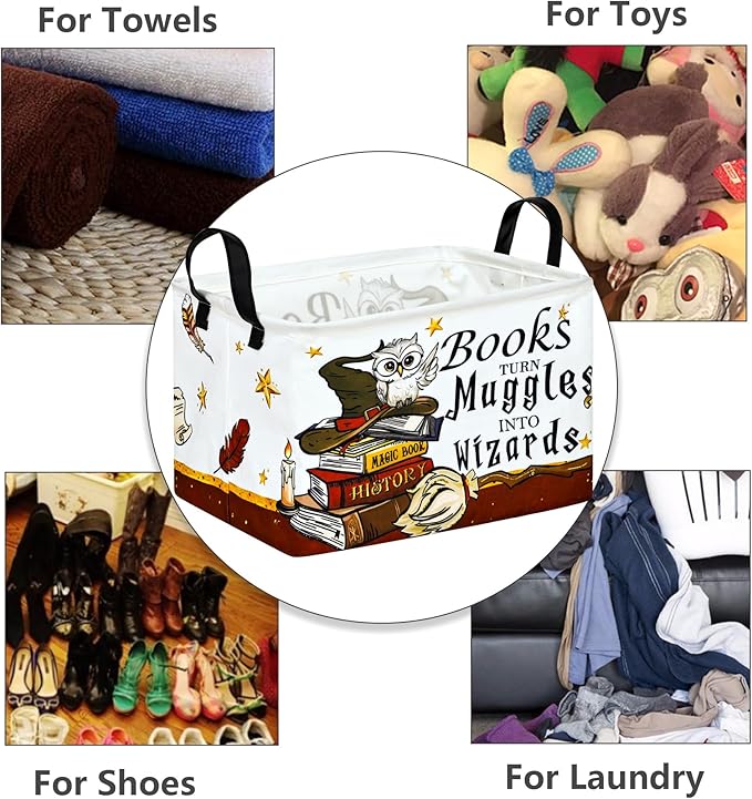 Kids Reading Book Storage Basket Book Organizer for Nursery Classroom Gifts Toys Storage Bin/Dorm/Kitchen/Pet/Office/Closet/Shelf/Room Decor Storage