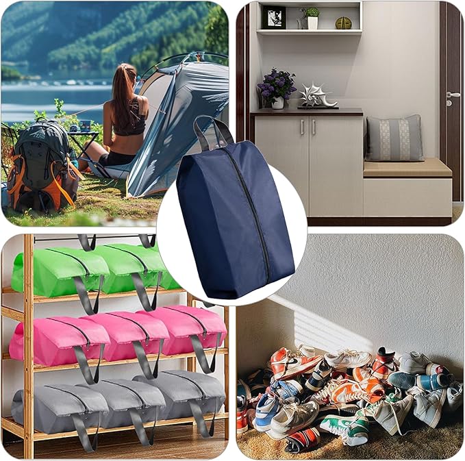 Travel Shoe Bag 4-Piece Men's and Women's Waterproof Nylon Zipper, Travel Shoe Storage Bag, Shoe Storage Bag