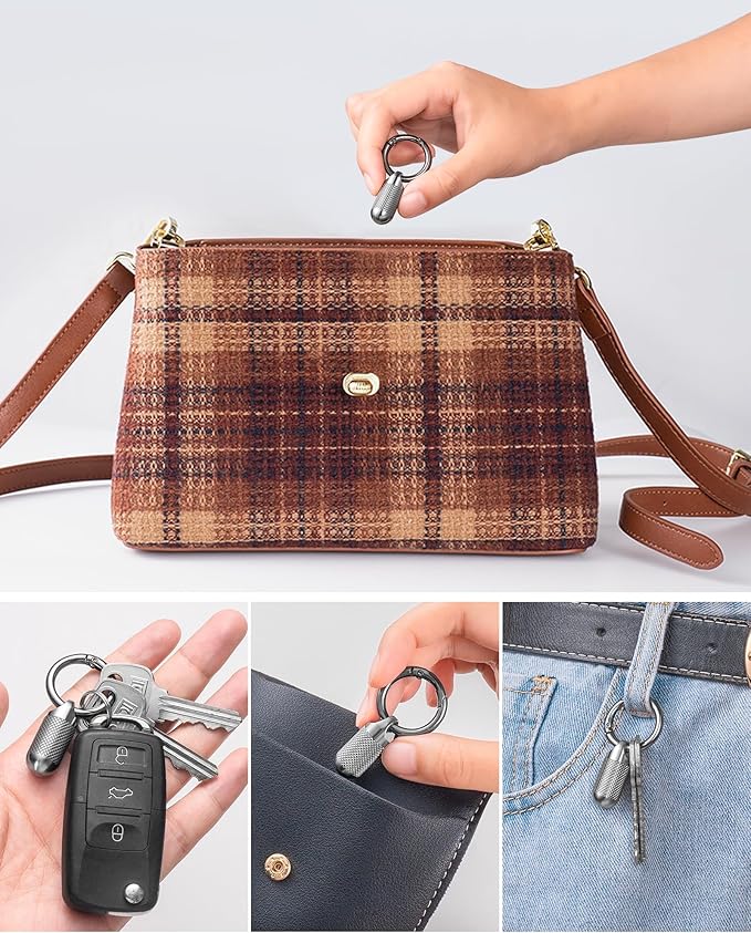 TISUR Titanium Keychain Pill Holder Small Metal Pill Case, Pill Organizer Portable Waterproof Pill Container, Travel Pill Bottle Box for Purse (Tiny-0.39inch)