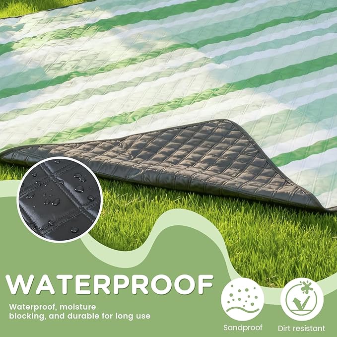 Waterproof Beach Blanket Picnic Camping Mat Oversized for Family Women Mexico Vacation Trip Hawaii Gift Costa Rica Must Have Resort Rio de Janeiro Bahamas Punta Cana Essential Waikiki Palm Spring Trip