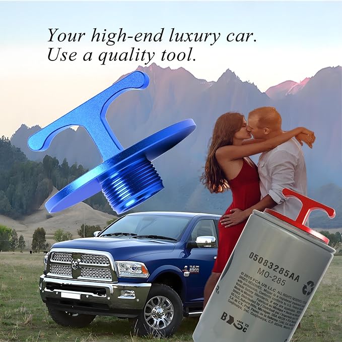 Aluminum Alloy Oil Filter Plug tool, for Dodge Ram 2500, 3500, 4500, 5500. 5.7L 5.9L 6.4L 6.7L Cummins Turbo Diesel MO285 05083285AA Oil Filter Cap Off Tool-car accessories
