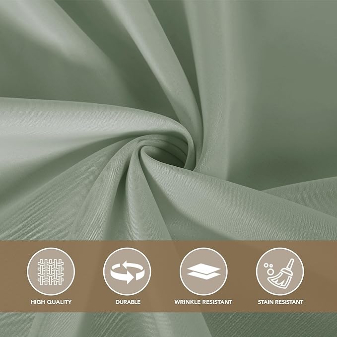 sancua Rectangle Tablecloths for 8 Foot Tables, 6 Pack - Washable Polyester Fabric Table Cloth for Wedding Party, Birthday, Banquet Reception, 60x120 Inch, Sage Green