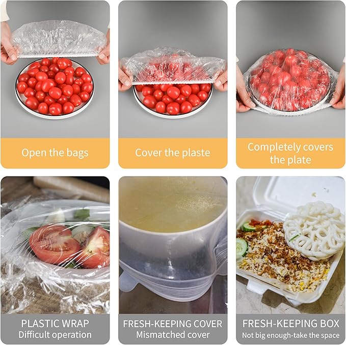 100 Bowl Covers Shower Caps for Sourdough Bread Proofing Large Elastic Reusable Plastic Wrap for Food Storage Baking Rising Meal-Prep Fermentation BPA-Free Keep Food Fresh