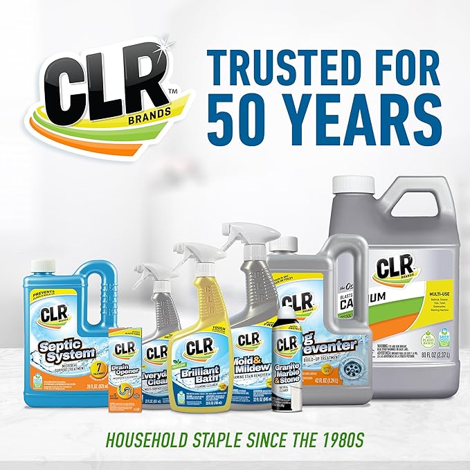 CLR Brands® Lime & Rust Remover, Blasts Calcium, Dissolves Lime, Zaps Stubborn Rust Stains and Hard Water, 22 Ounce Spray Bottle (Pack of 1)