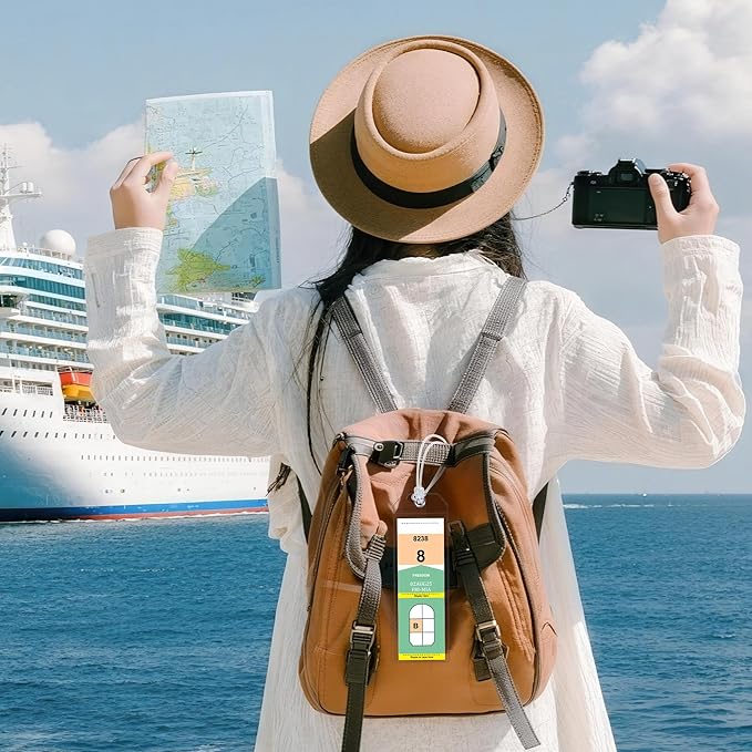 8 Pack Luggage Straps and Cruise Luggage Tags Set (4 Straps, 4 Narrow Tags), Luggage Straps for Suitcases TSA Approved Suitcase Tags, Green