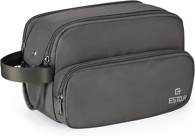 Toiletry Bag for Men, Travel Essentials Travel Toiletry Bag, Water-Resistant Compact Bathroom Roll Organizer for Hygiene, Shaving kit, Gifts for men (8 Mystery Gray(Polyster))