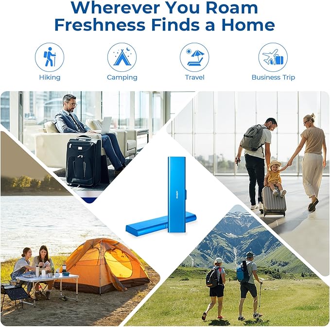 Wider Aluminum Toothbrush Travel Case, Portable Travel Toothbrush Holder, Durable Manual Toothbrush Box Container for Traveling, Bathroom, Camping, Business Trip, Blue