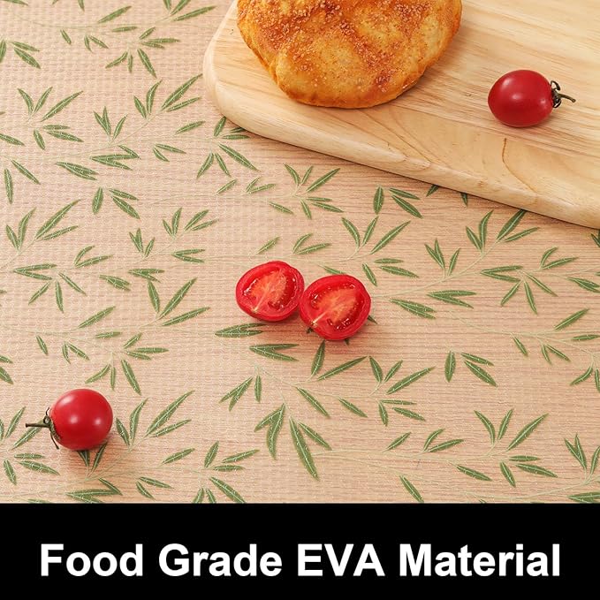 Cooyes Shelf Liners for Kitchen Cabinets Refrigerator Liners Waterproof & Oil-Proof Kitchen Cupboard Liner Drawer Mats EVA Material Non Adhesive Fridge Liner for Shelves(23.6" W x 236" L)