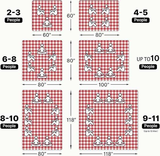 TigeJoy Extra Large Picnic Blanket Waterproof Foldable 80''x118'', Outdoor Picnic Mat Beach Blanket Sandproof for Park, Grass, Travel, Hiking, Camping Essentials, Gingham Picnic Blanket