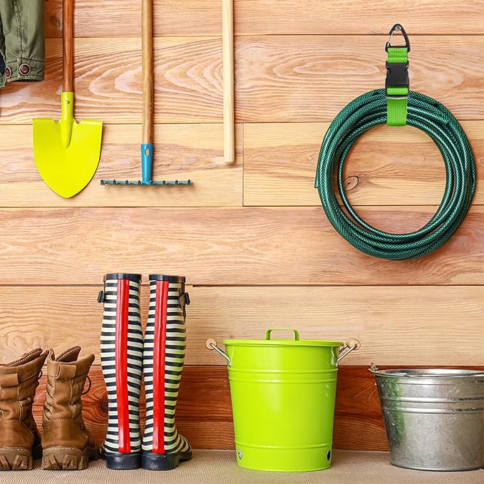 Wowangce 6 Pack 17 Inch Adjustable Extension Cord Holder Organizer with Triangle Clips for Garage Organization and Storage Heavy Duty Extension Cord Hanger for Men Workshop (Green)