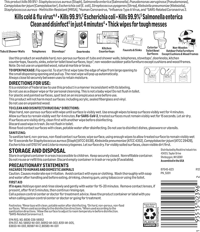 Amazon Basics Disinfecting Wipes, Lemon Scent, for Sanitizing, Cleaning & Deodorizing, 255 Count (3 Packs of 85), Packaging May Vary