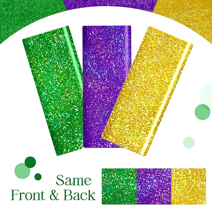 Sparkling Holographic Laser Tablecloth - Shimmering, Waterproof, Easy to Clean - Ideal for Halloween, Bachelorette, Birthday, Wedding, and Anniversary Party Decorations (Purple & Green & Gold, 3)