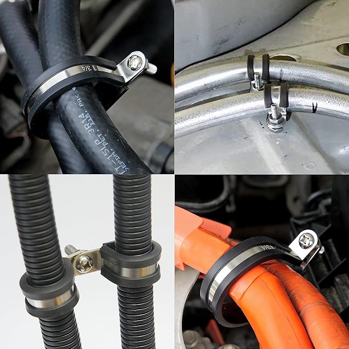 20 PCS 1/2 Inch Stainless Steel Cable Clamps - Insulated, Hose & Pipe Clamps
