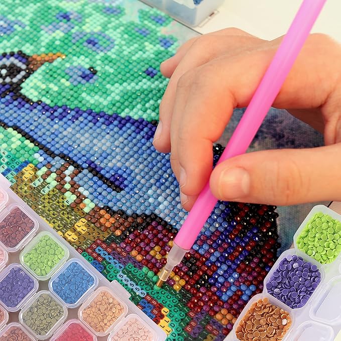 Mr. Pen-28 Grids, 2 Pack, Bead Storage Containers with 160pcs Label Stickers, Diamond Art, Bead Box, Diamond Painting Organizer