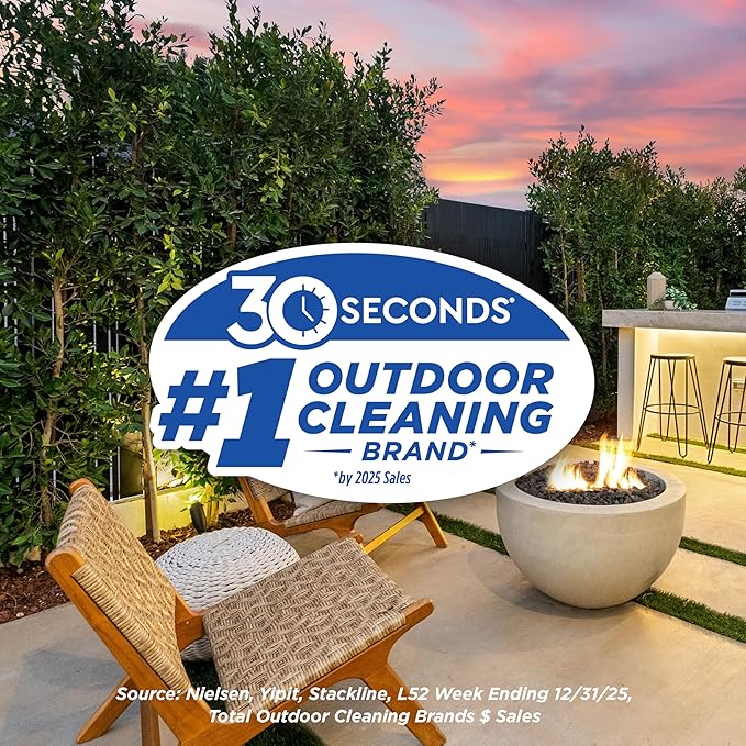30 SECONDS Outdoor Mold & Mildew Cleaner & Stain Remover Concentrate | 128 fl. oz. | 4 Pack